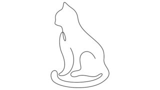 シンプルな線で描かれたネコ